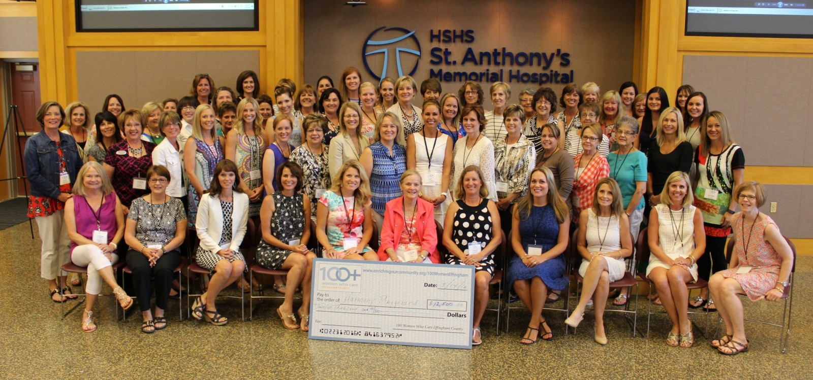 100+ Women Who Care of Effingham County Award $12,500 to Harmony Playground at their July meeting.