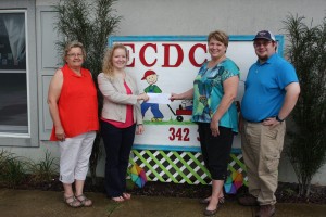 Pictured (L-R): Diane Siemer and Katie Siemer (Siemer Milling Company), Shelli French (ECDC Director) and Henry Siemer (Siemer Milling Company)