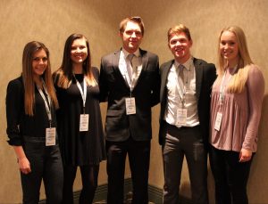 Student organizers of the CEO Experience hosted local media at the Thelma Keller Convention Center. PICTURED(L-R) Mary Claire Wegman, Carson Howard, Mitchell Sager, Donovan Hammer, Kelly Rentfrow. All of St. Anthony High School.